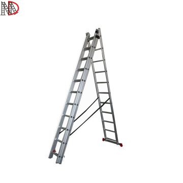 3 sections Aluminum Foldable Extension Ladders with EN131